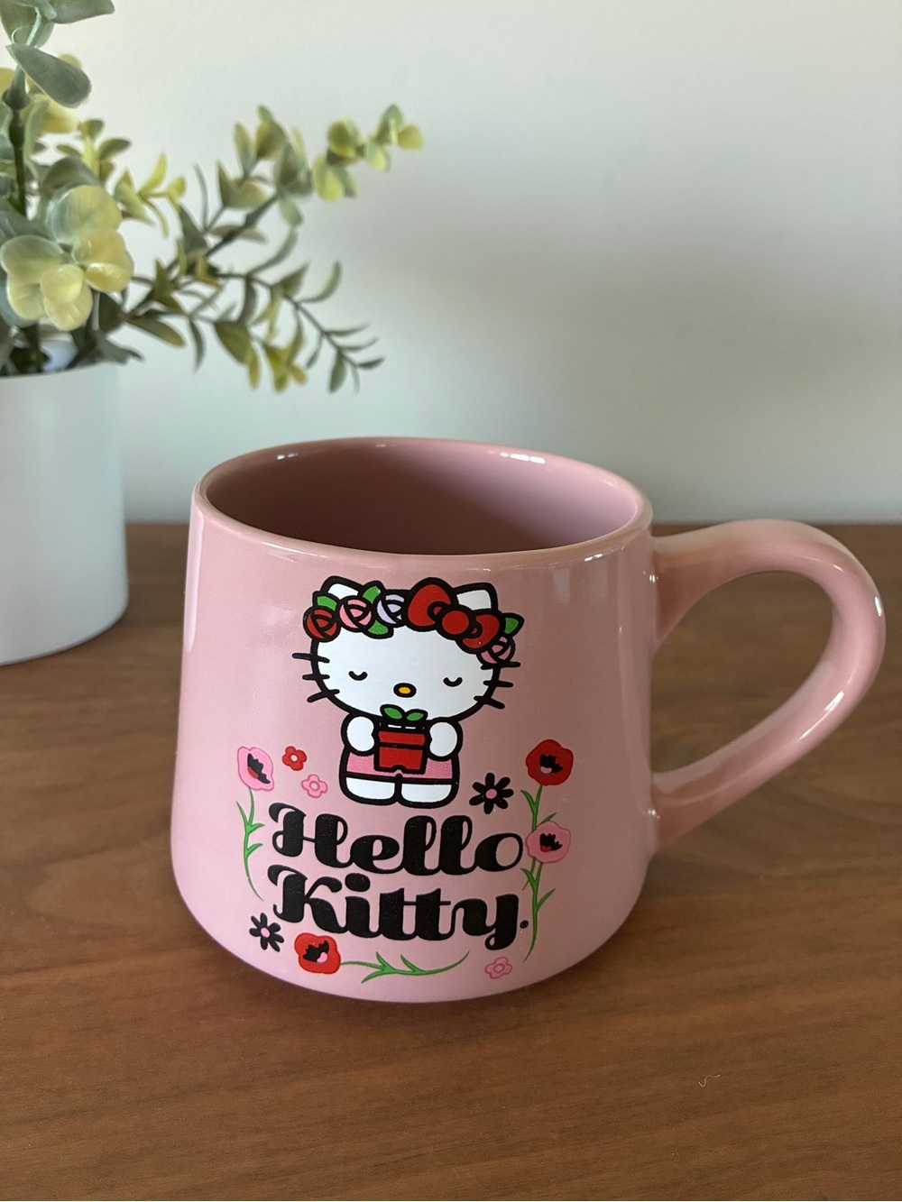Hello Kitty Pink Floral Ceramic Coffee Mug